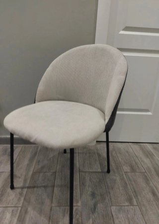 Set 4 Sedie Velluto Grigio/Beige