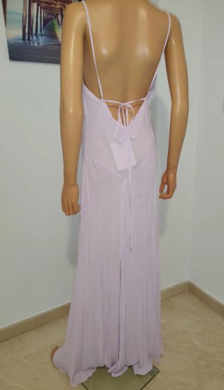 Vestido largo lila Victoria Beckham x Mango