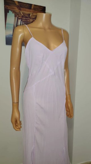 Vestido largo lila Victoria Beckham x Mango