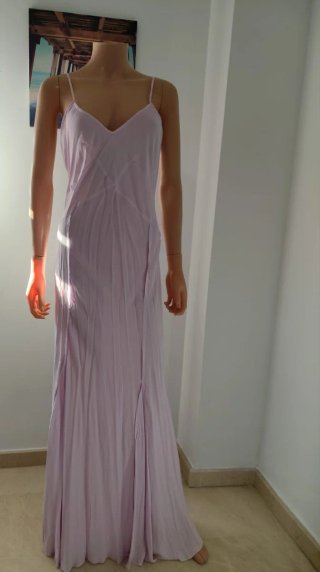 Vestido largo lila Victoria Beckham x Mango