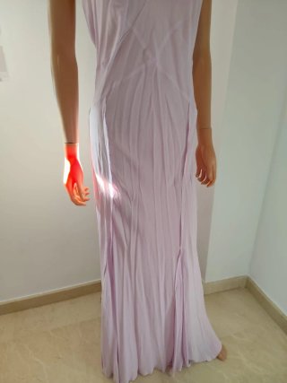 Vestido largo lila Victoria Beckham x Mango