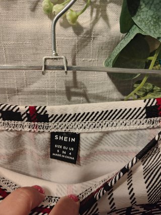 Falda corta Shein cuadros tartán talla S
