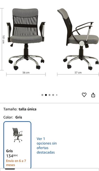 Silla de oficina ergonómica gris
