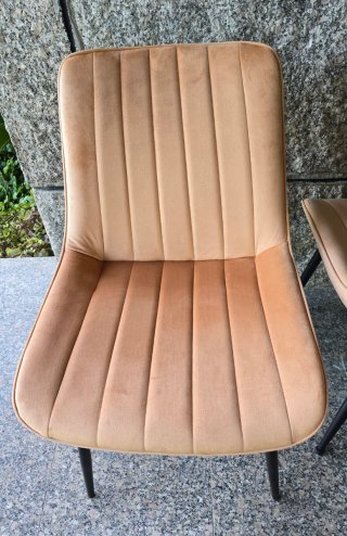 2 Sillas Terciopelo Songmics Naranja