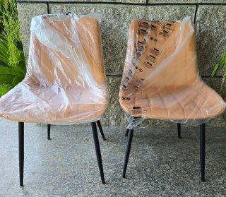 2 Sillas Terciopelo Songmics Naranja