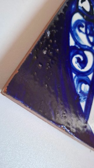 Azulejo Cerámica Mid-Century Cara Azul