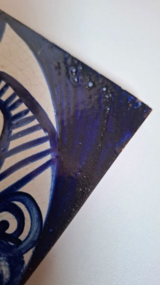 Azulejo Cerámica Mid-Century Cara Azul
