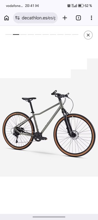 Bicicleta Trekking Rockrider cuadro alto.