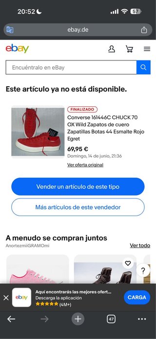 Converse 100%Piel (Ante) T41.5 Rojo/Rosa (9)