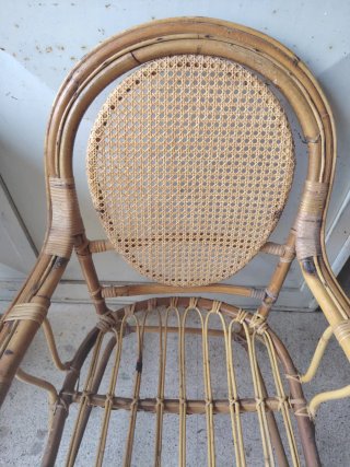 Sedia vintage vimini e bambù