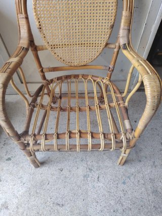 Sedia vintage vimini e bambù