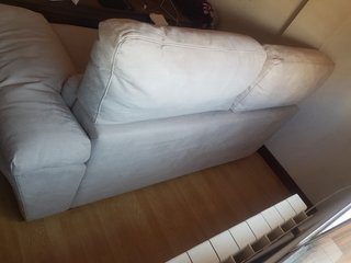 Sofá 3 plazas tela suave beige