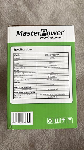 SAI MasterPower MF-UPS650VA 650VA/360W Nuevo
