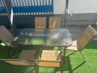 MESA TERRAZA CON 6  SILLAS