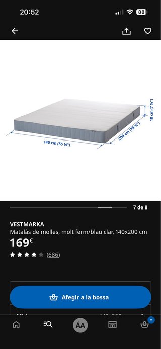 Cama NEIDEN + colchón VESTMARKA+somier