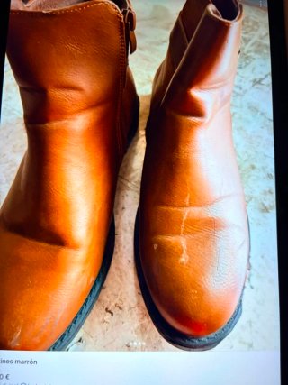 Botines de piel café miel talla 38