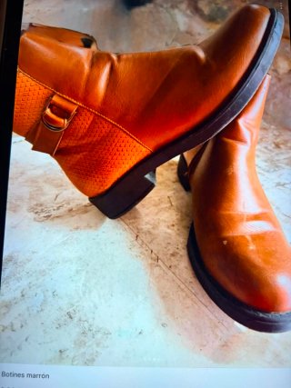 Botines de piel café miel talla 38