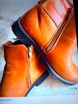 Botines de piel café miel talla 38
