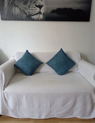 Sofá Cama Beige Tela IKEA