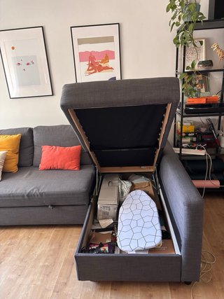 Sofá Cama Chaise Longue FRIHETEN Gris