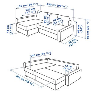 Sofá Cama Chaise Longue FRIHETEN Gris
