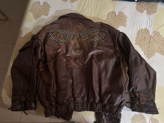 Cazadora Cuero Vintage Diseño Águila
