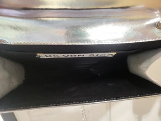 Bolso fiesta piel auténtica plateado