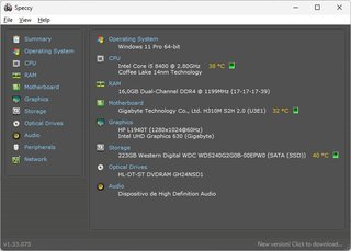 PC i5-8400 / 16 Gb de RAM / SSD SATA 240Gb M.2