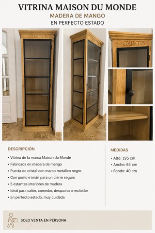 Vitrina Maison du Monde Madera Mango Cristal