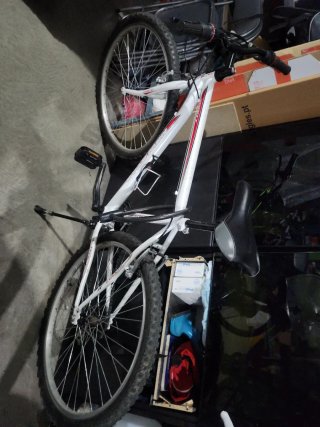 Bicicleta de montaña blanca