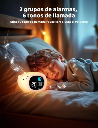 Relógio Despertador Gato YISSVIC Luz Noturna
