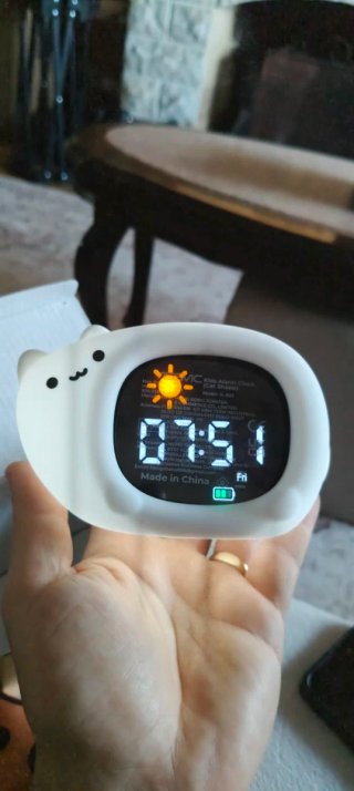 Relógio Despertador Gato YISSVIC Luz Noturna