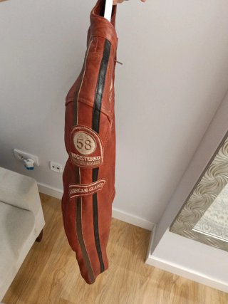 Chaqueta de cuero Roja para moto talla 36
