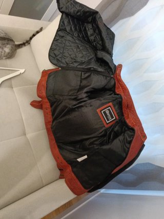 Chaqueta de cuero Roja para moto talla 36