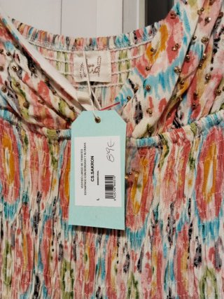 Vestido largo estampado multicolor de viscosa
