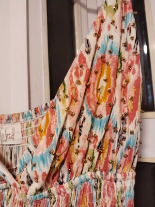 Vestido largo estampado multicolor de viscosa