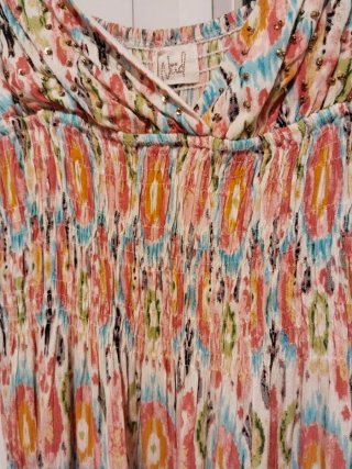 Vestido largo estampado multicolor de viscosa