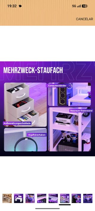 Mesa Gaming Blanca