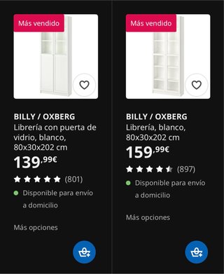 2 estanterias billy Ikea Se vende solo hoy