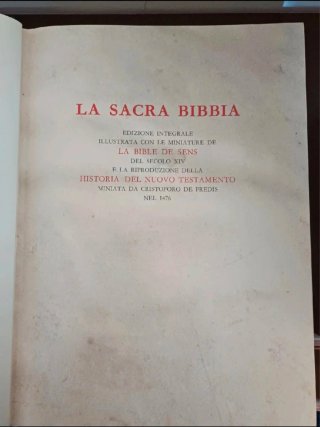 Sacra Bibbia - 3 volumi con supporto in legno