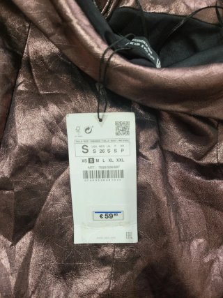 Vestido fiesta Zara Talla S, con etiqueta