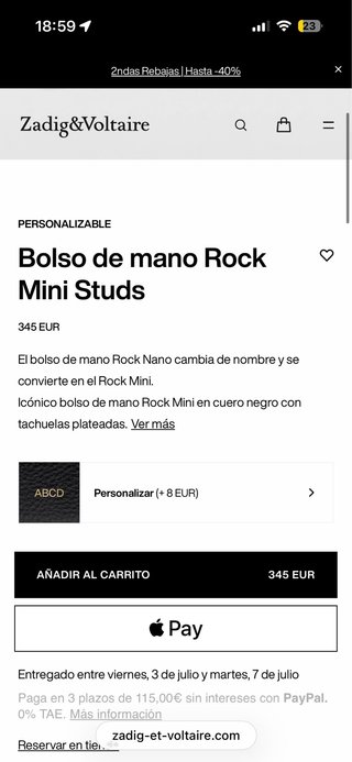 Bolso Zadig & Voltaire Mini Negro