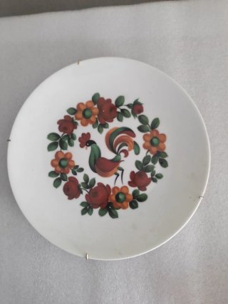 Lote platos antiguos porcelana marrón y blanco