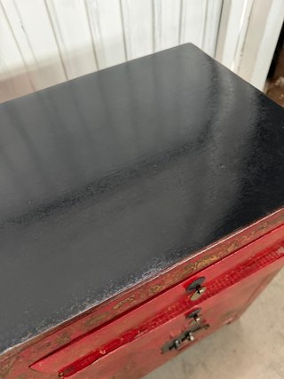 Pareja Mesitas Orientales Madera Pintada