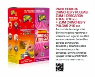 Pack 8 Insecticidas Zum II Chinches y Pulgas