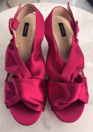 Sandalias Mango Fucsia Tacón Plataforma