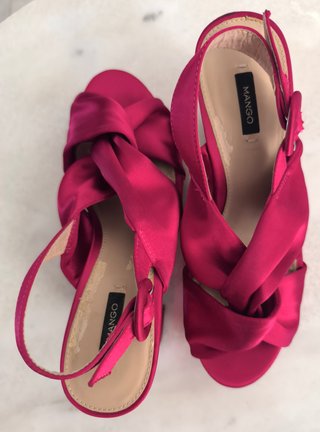 Sandalias Mango Fucsia Tacón Plataforma