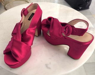 Sandalias Mango Fucsia Tacón Plataforma