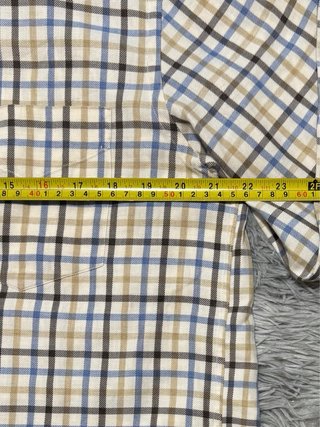 Camisa Paul & Shark de cuadros  beige y azul