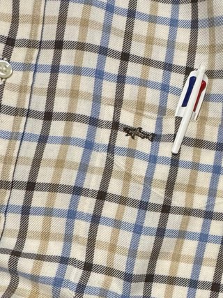 Camisa Paul & Shark de cuadros  beige y azul